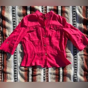 Jones New York Pink Button Down Blouse XL